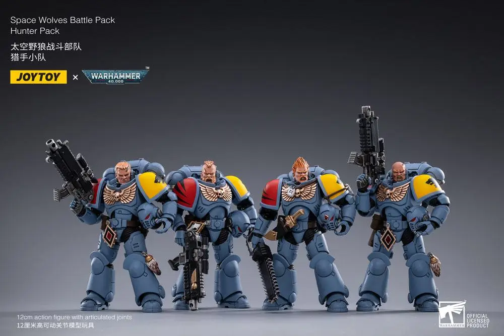 Warhammer 40k Actionfiguren 4er-Pack 1/18 Space Wolves Battle Hunters 12 cm Produktfoto