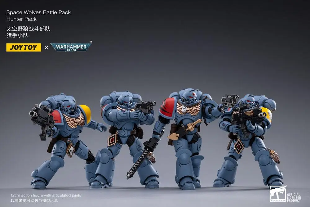 Warhammer 40k Actionfiguren 4er-Pack 1/18 Space Wolves Battle Hunters 12 cm Produktfoto