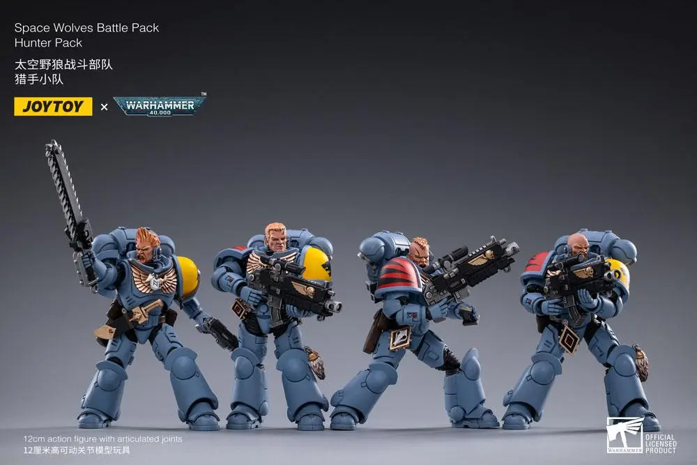 Warhammer 40k Actionfiguren 4er-Pack 1/18 Space Wolves Battle Hunters 12 cm Produktfoto