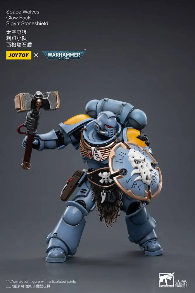 Warhammer 40k Actionfigur 1/18 Space Wolves Claw Pack Sigyrr Stoneshield 12 cm termékfotó