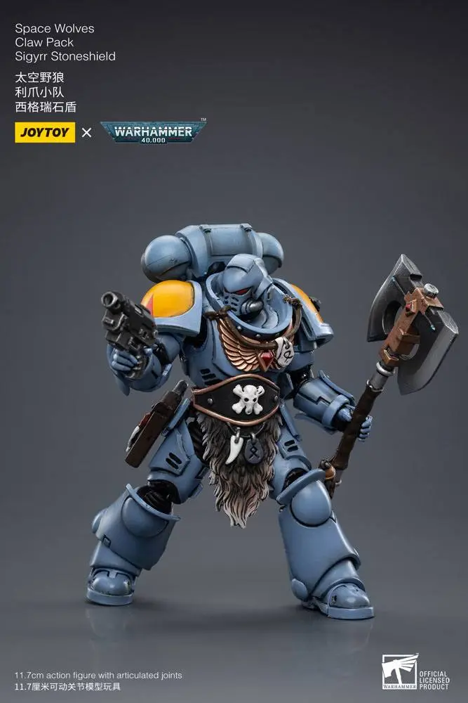 Warhammer 40k Actionfigur 1/18 Space Wolves Claw Pack Sigyrr Stoneshield 12 cm termékfotó