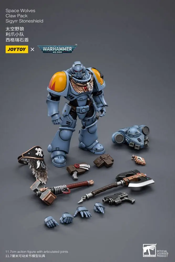 Warhammer 40k Actionfigur 1/18 Space Wolves Claw Pack Sigyrr Stoneshield 12 cm termékfotó