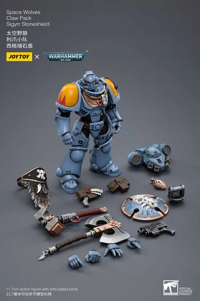 Warhammer 40k Actionfigur 1/18 Space Wolves Claw Pack Sigyrr Stoneshield 12 cm termékfotó