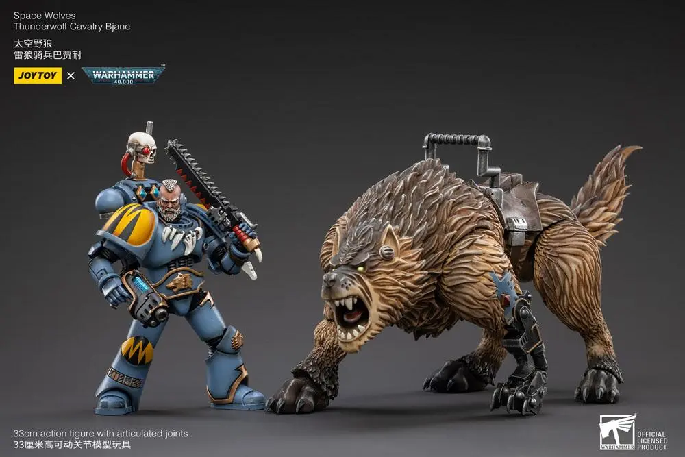 Warhammer 40k Actionfigur 1/18 Space Wolves Thunderwolf Cavalry Bjane Produktfoto