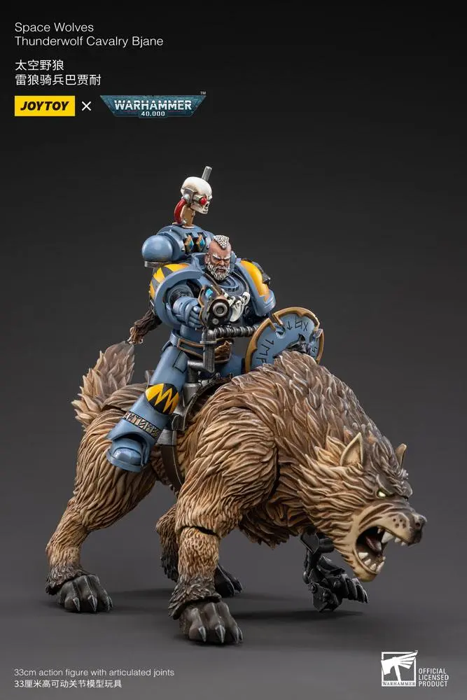 Warhammer 40k Actionfigur 1/18 Space Wolves Thunderwolf Cavalry Bjane Produktfoto