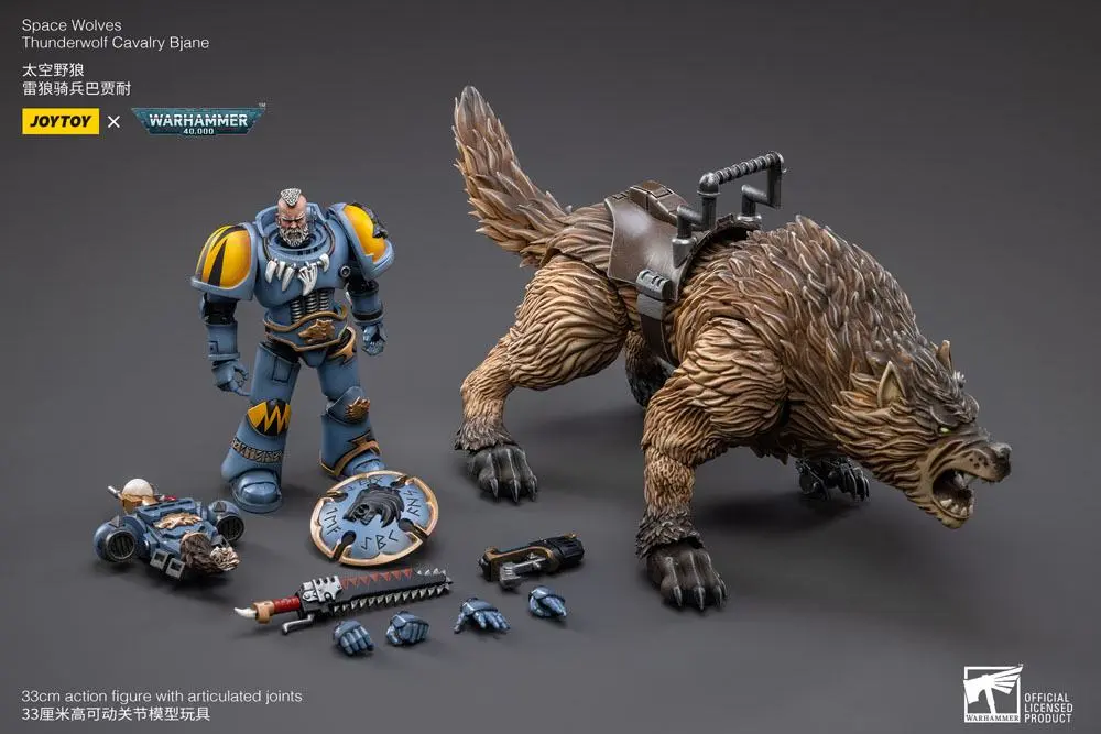 Warhammer 40k Actionfigur 1/18 Space Wolves Thunderwolf Cavalry Bjane Produktfoto