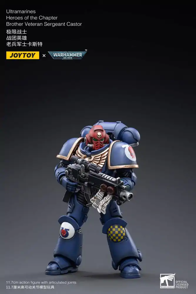 Warhammer 40k Actionfigur 1/18 Ultramarines Heroes of the Chapter Brother Veteran Sergeant Castor 12 cm Produktfoto