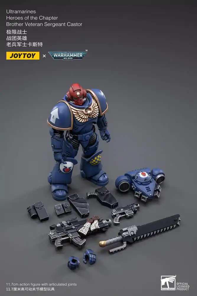 Warhammer 40k Actionfigur 1/18 Ultramarines Heroes of the Chapter Brother Veteran Sergeant Castor 12 cm Produktfoto