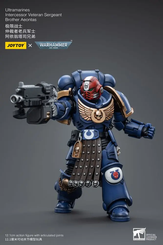 Warhammer 40k Actionfigur 1/18 Ultramarines Intercessor Veteran Sergeant Brother Aeontas 12 cm Produktfoto