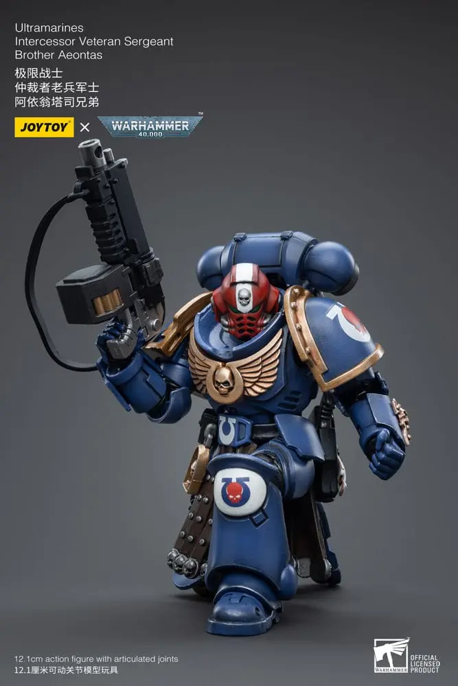 Warhammer 40k Actionfigur 1/18 Ultramarines Intercessor Veteran Sergeant Brother Aeontas 12 cm Produktfoto