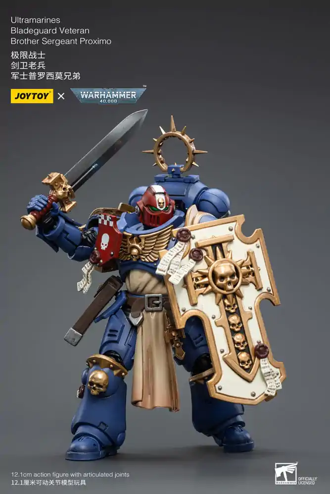 Warhammer 40k Actionfigur 1/18 Ultramarines Bladeguard Veteran Brother Sergeant Proximo 12 cm Produktfoto
