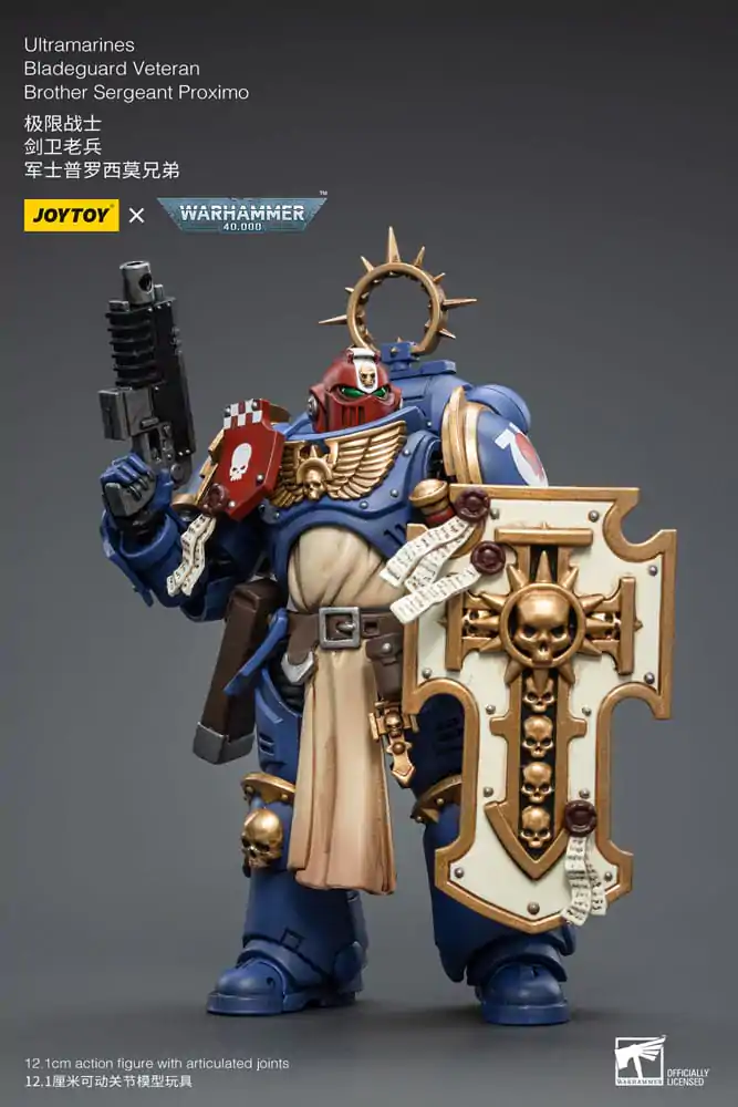 Warhammer 40k Actionfigur 1/18 Ultramarines Bladeguard Veteran Brother Sergeant Proximo 12 cm Produktfoto