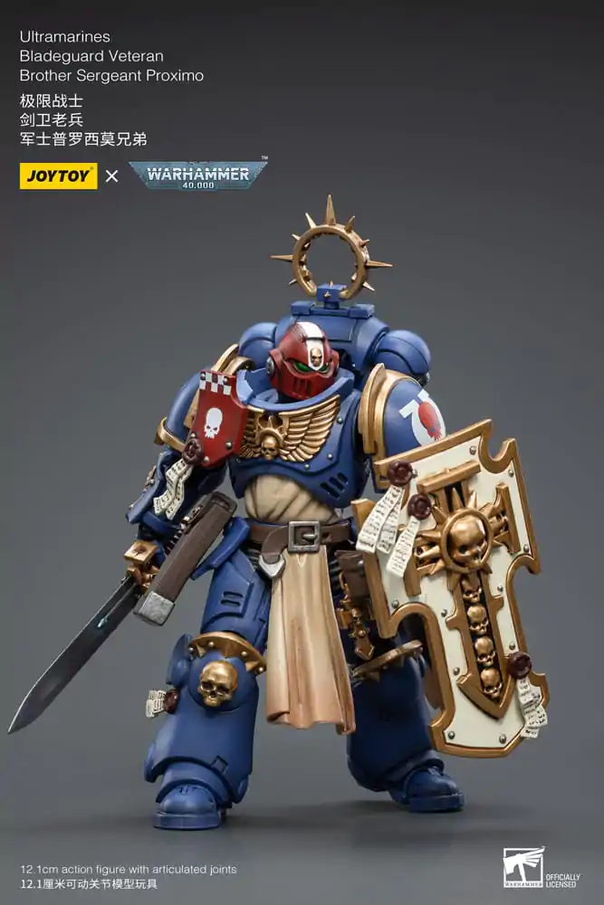 Warhammer 40k Actionfigur 1/18 Ultramarines Bladeguard Veteran Brother Sergeant Proximo 12 cm Produktfoto