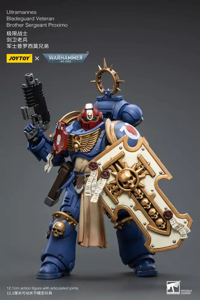 Warhammer 40k Actionfigur 1/18 Ultramarines Bladeguard Veteran Brother Sergeant Proximo 12 cm Produktfoto