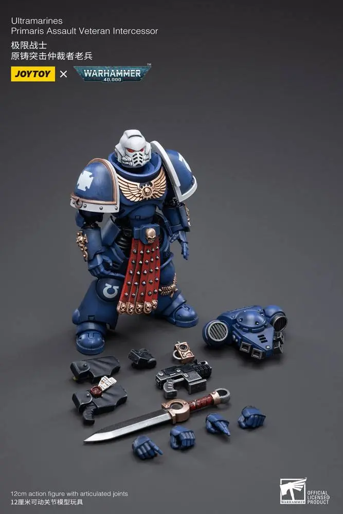 Warhammer 40k Actionfigur 1/18 Ultramarines Primaris Assault Veteran Intercessor 12 cm Produktfoto