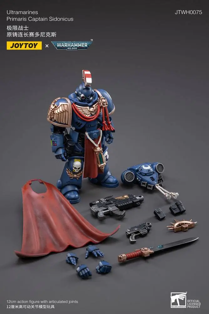 Warhammer 40k Actionfigur 1/18 Ultramarines Primaris Captain Sidonicus 12 cm Produktfoto