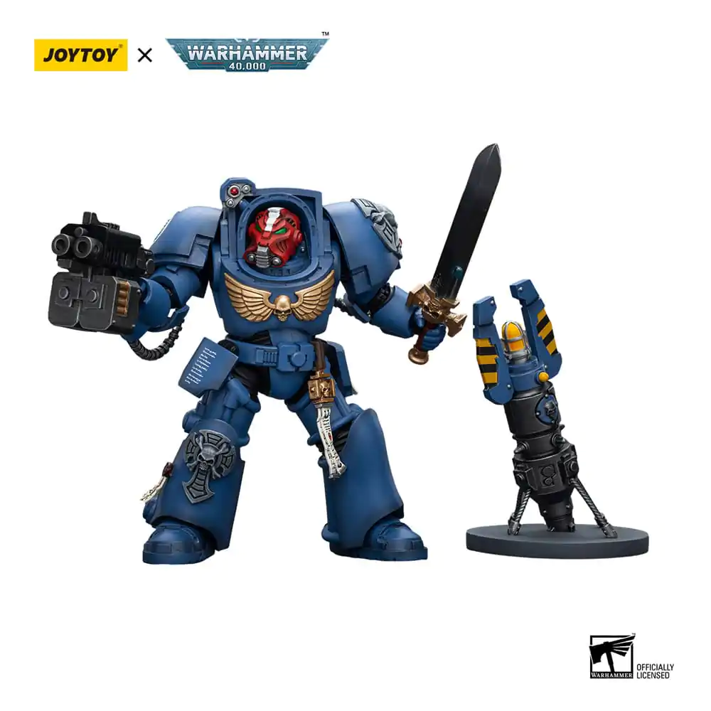 Warhammer 40k Actionfigur 1/18 Ultramarines Terminator Squad Sergeant with Power Sword and Teleport Homer 12 cm termékfotó