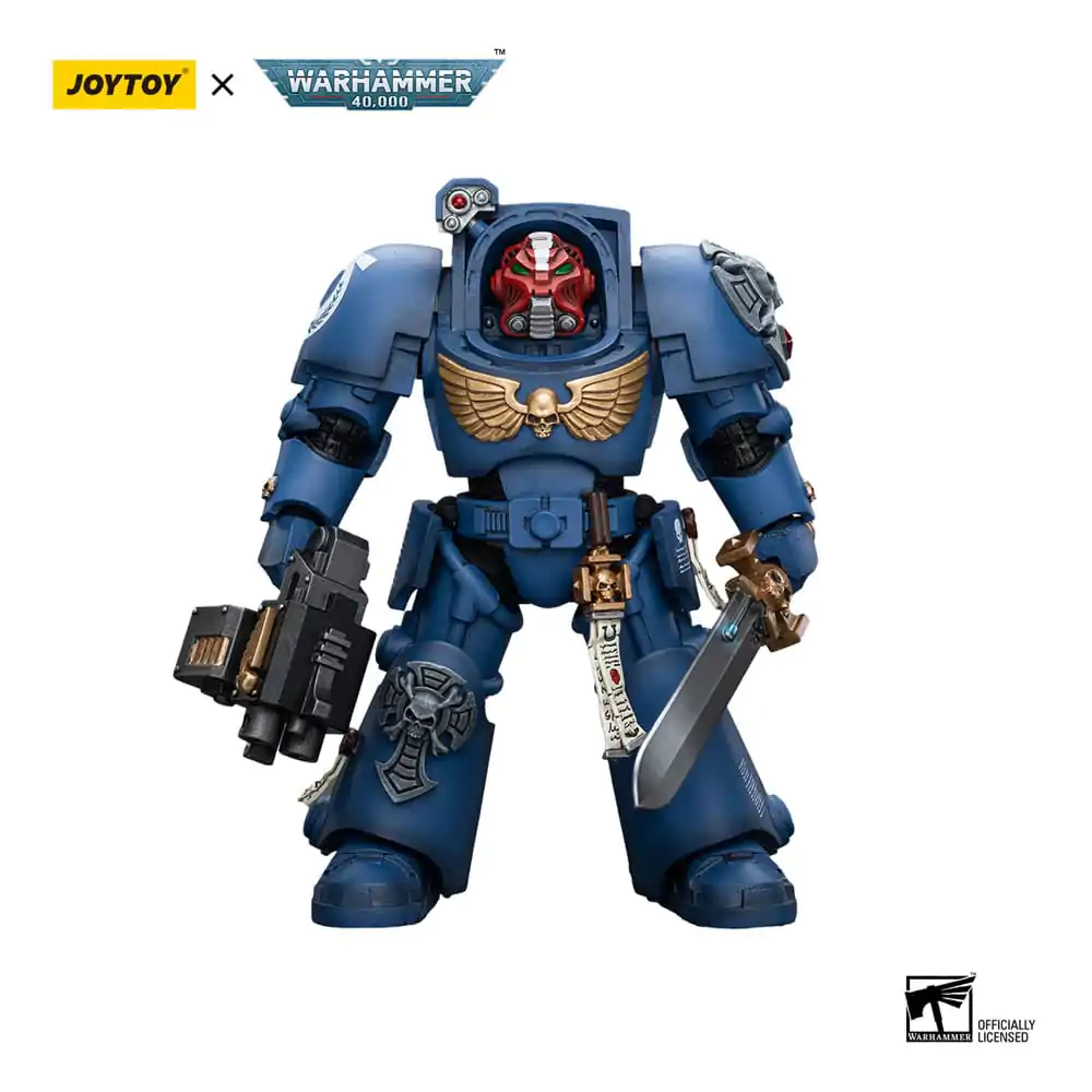 Warhammer 40k Actionfigur 1/18 Ultramarines Terminator Squad Sergeant with Power Sword and Teleport Homer 12 cm termékfotó