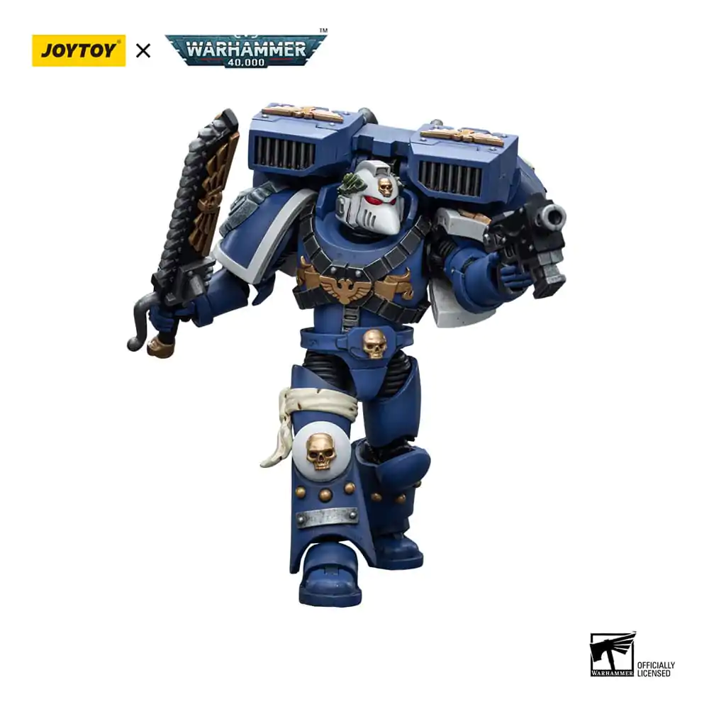 Warhammer 40k Actionfigur 1/18 Ultramarines Vanguard Veteran with Chainsword and Bolt Pistol 12 cm Produktfoto