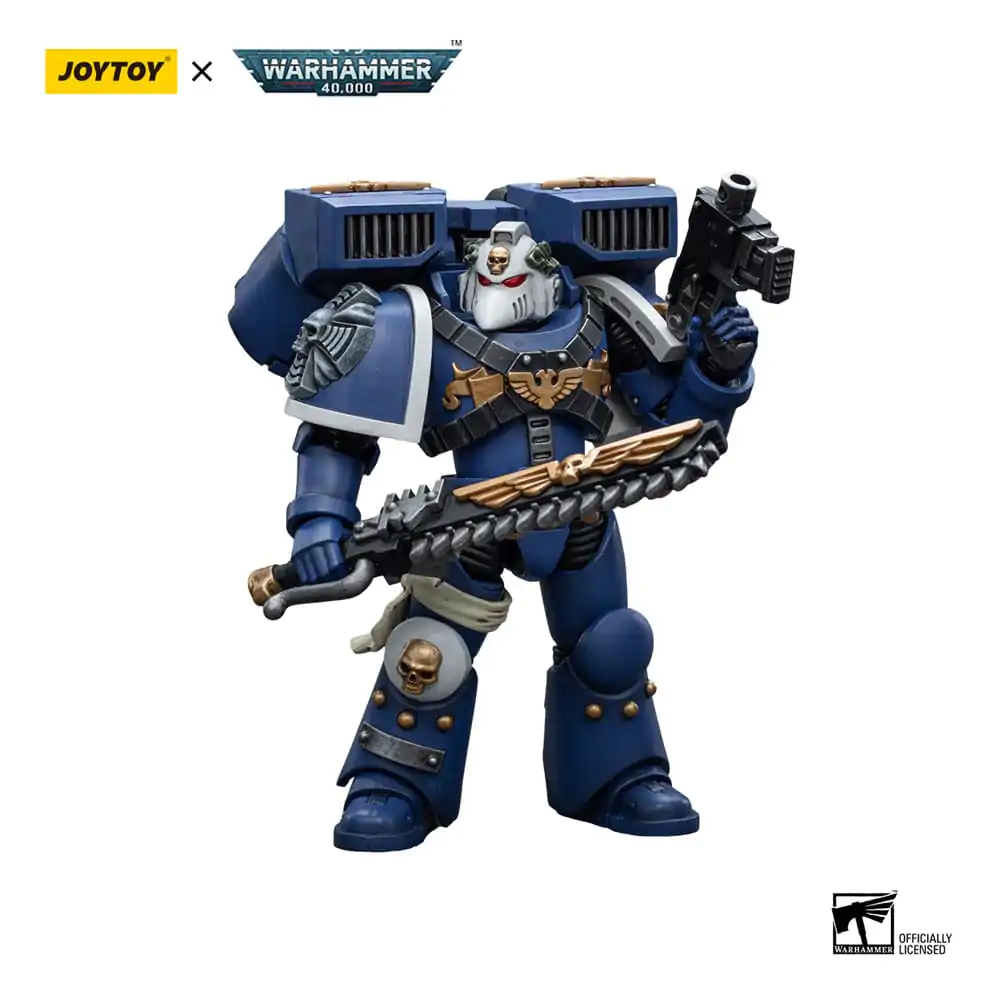 Warhammer 40k Actionfigur 1/18 Ultramarines Vanguard Veteran with Chainsword and Bolt Pistol 12 cm Produktfoto