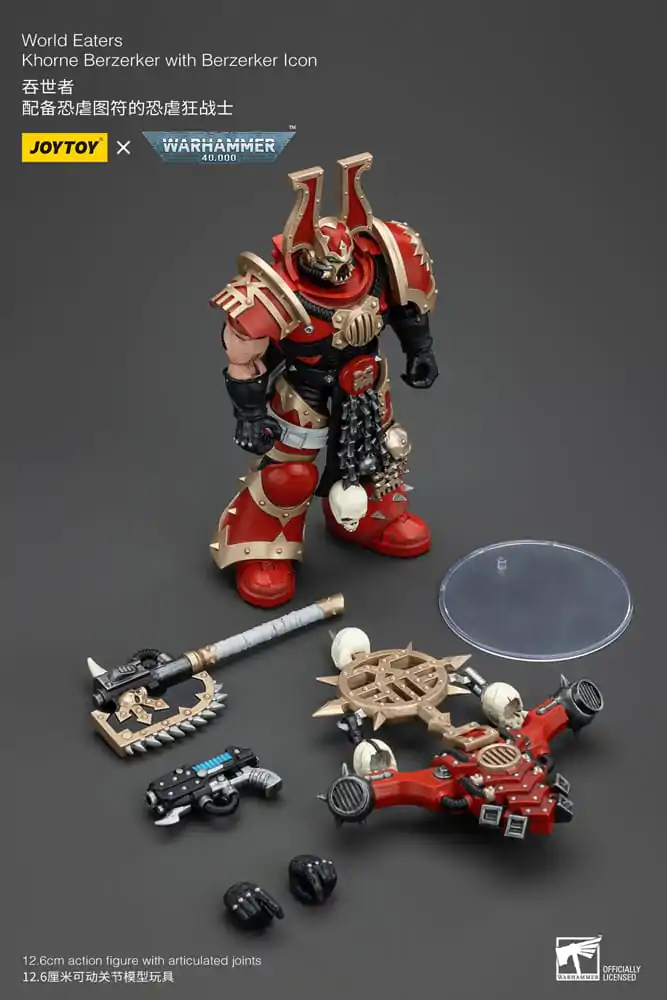 Warhammer 40k Actionfigur 1/18 World Eaters Khorne Berzerker with Berzerker lcon 13 cm termékfotó