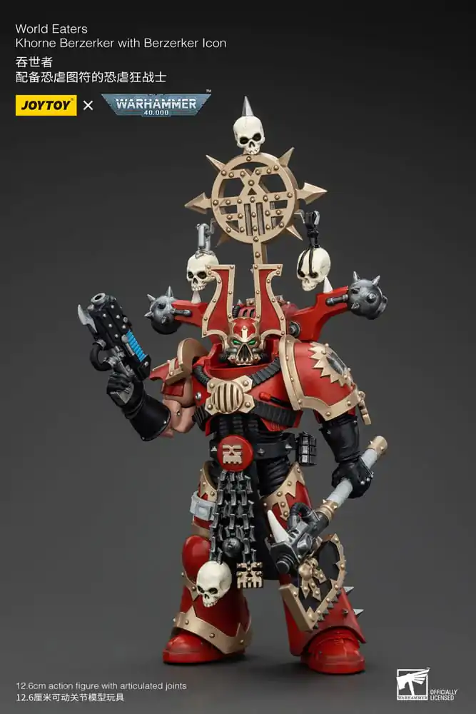 Warhammer 40k Actionfigur 1/18 World Eaters Khorne Berzerker with Berzerker lcon 13 cm termékfotó