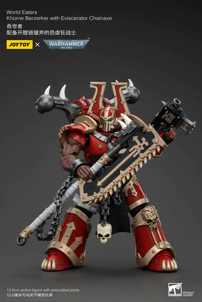 Warhammer 40k Actionfigur 1/18 World Eaters Khorne Berzerker with Eviscerator Chainaxe 13 cm termékfotó