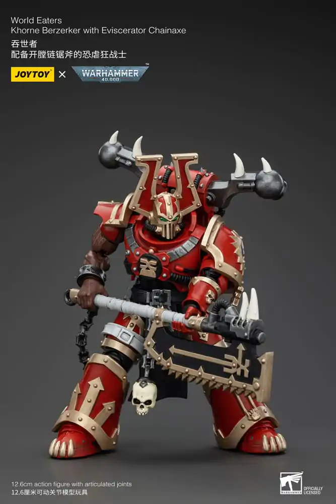 Warhammer 40k Actionfigur 1/18 World Eaters Khorne Berzerker with Eviscerator Chainaxe 13 cm termékfotó