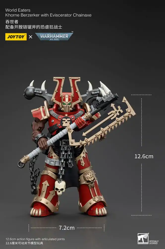 Warhammer 40k Actionfigur 1/18 World Eaters Khorne Berzerker with Eviscerator Chainaxe 13 cm termékfotó