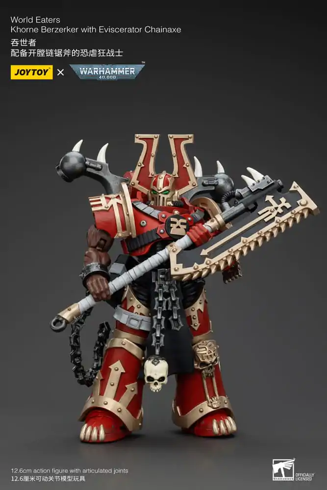 Warhammer 40k Actionfigur 1/18 World Eaters Khorne Berzerker with Eviscerator Chainaxe 13 cm termékfotó