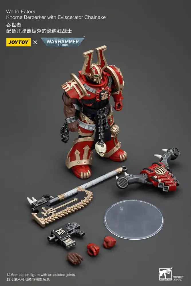 Warhammer 40k Actionfigur 1/18 World Eaters Khorne Berzerker with Eviscerator Chainaxe 13 cm termékfotó