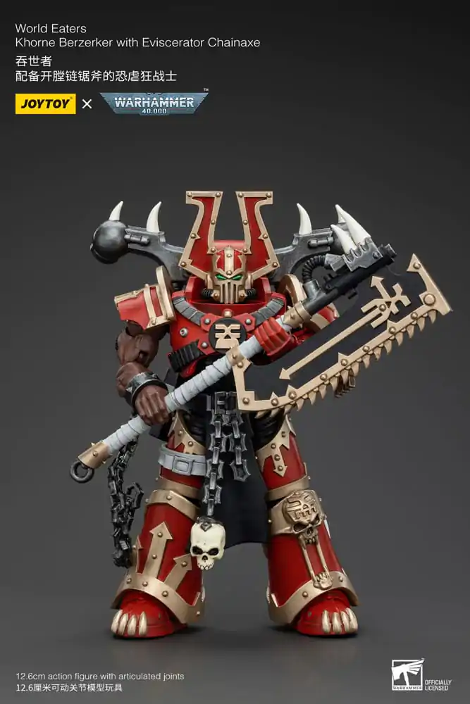 Warhammer 40k Actionfigur 1/18 World Eaters Khorne Berzerker with Eviscerator Chainaxe 13 cm termékfotó