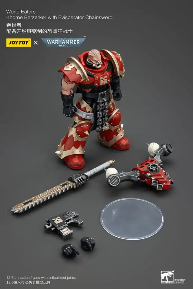 Warhammer 40k Actionfigur 1/18 World Eaters Khorne Berzerker with Eviscerator Chainsword 13 cm termékfotó