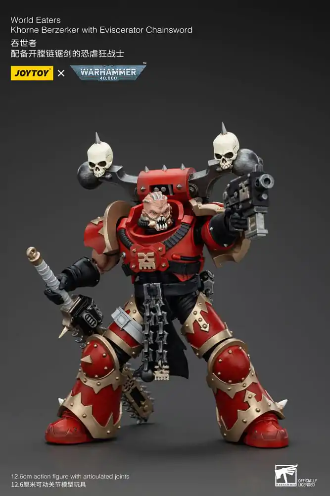 Warhammer 40k Actionfigur 1/18 World Eaters Khorne Berzerker with Eviscerator Chainsword 13 cm termékfotó