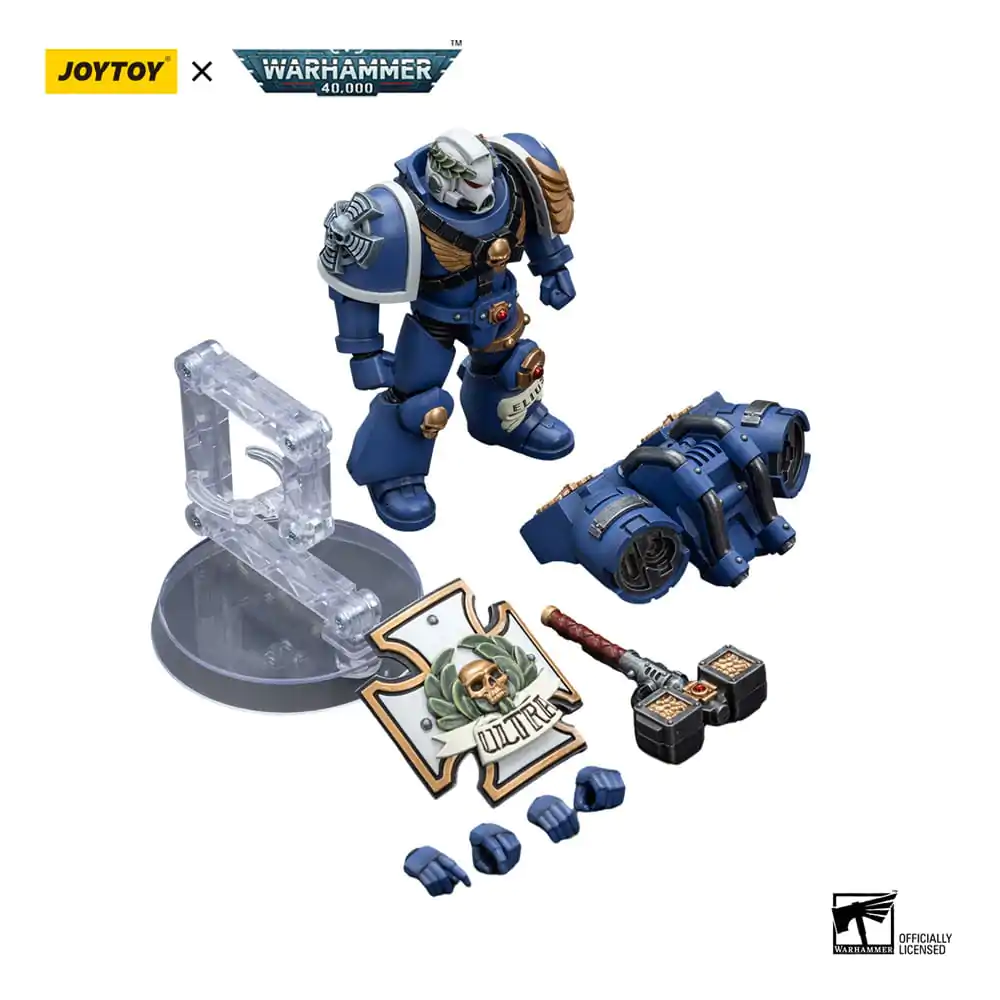 Warhammer 40k Actionfigur 1/18 Ultramarines Vanguard Veteran with Thunder Hammer and Storm Shield 12 cm Produktfoto