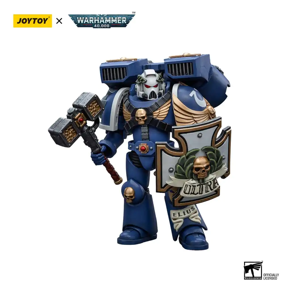 Warhammer 40k Actionfigur 1/18 Ultramarines Vanguard Veteran with Thunder Hammer and Storm Shield 12 cm Produktfoto