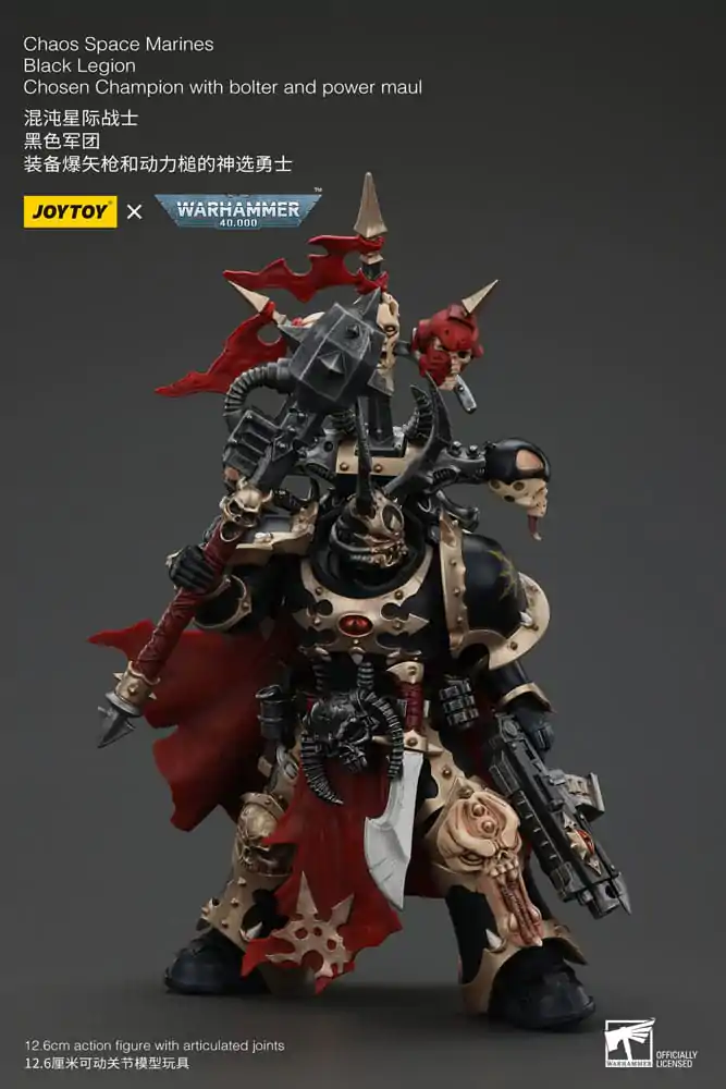 Warhammer 40k Actionfigur Chaos Space Marines Black Legion Chosen Champion with bolter and power maul 20 cm Produktfoto