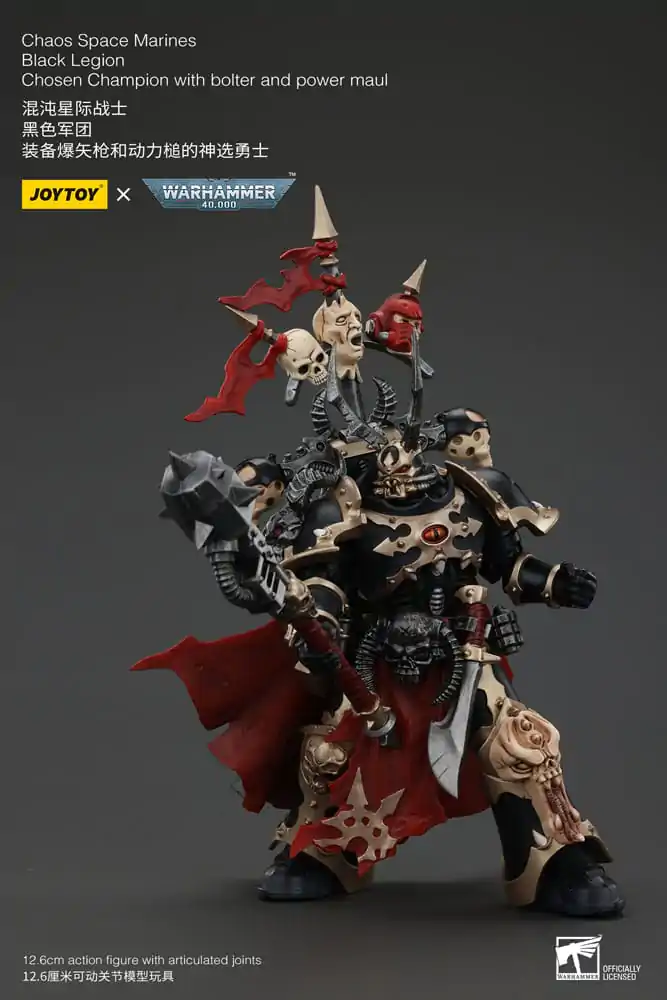 Warhammer 40k Actionfigur Chaos Space Marines Black Legion Chosen Champion with bolter and power maul 20 cm Produktfoto