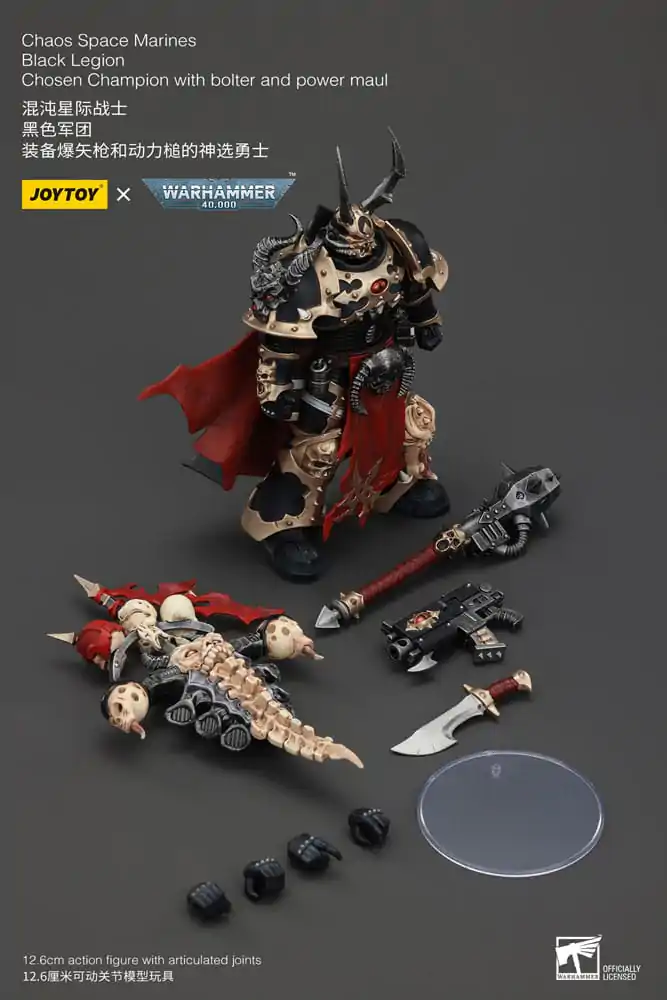 Warhammer 40k Actionfigur Chaos Space Marines Black Legion Chosen Champion with bolter and power maul 20 cm Produktfoto