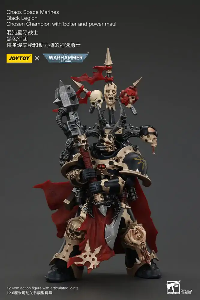 Warhammer 40k Actionfigur Chaos Space Marines Black Legion Chosen Champion with bolter and power maul 20 cm Produktfoto