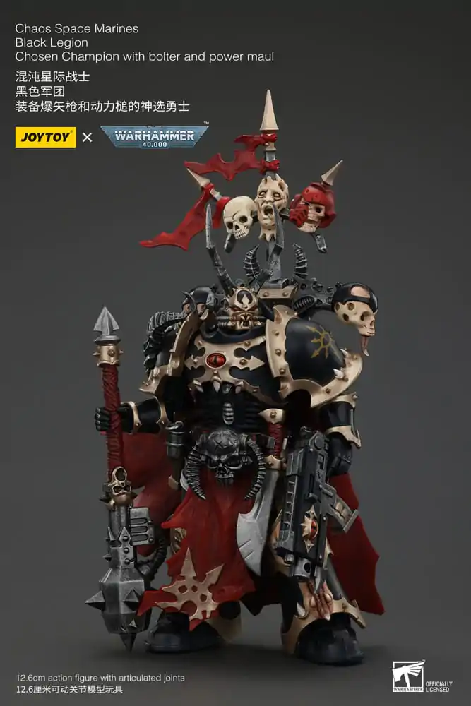 Warhammer 40k Actionfigur Chaos Space Marines Black Legion Chosen Champion with bolter and power maul 20 cm Produktfoto