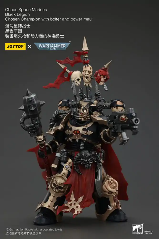 Warhammer 40k Actionfigur Chaos Space Marines Black Legion Chosen Champion with bolter and power maul 20 cm Produktfoto