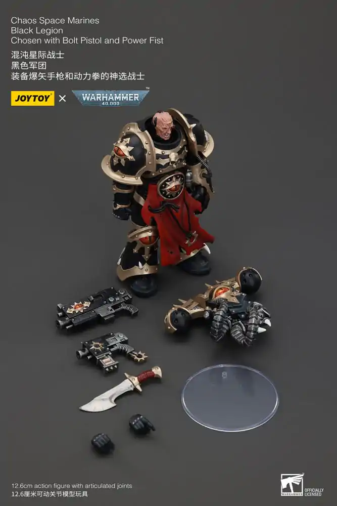 Warhammer 40k Actionfigur Chaos Space Marines Black Legion Chosen with Bolt Pistol and Power Fist 20 cm Produktfoto