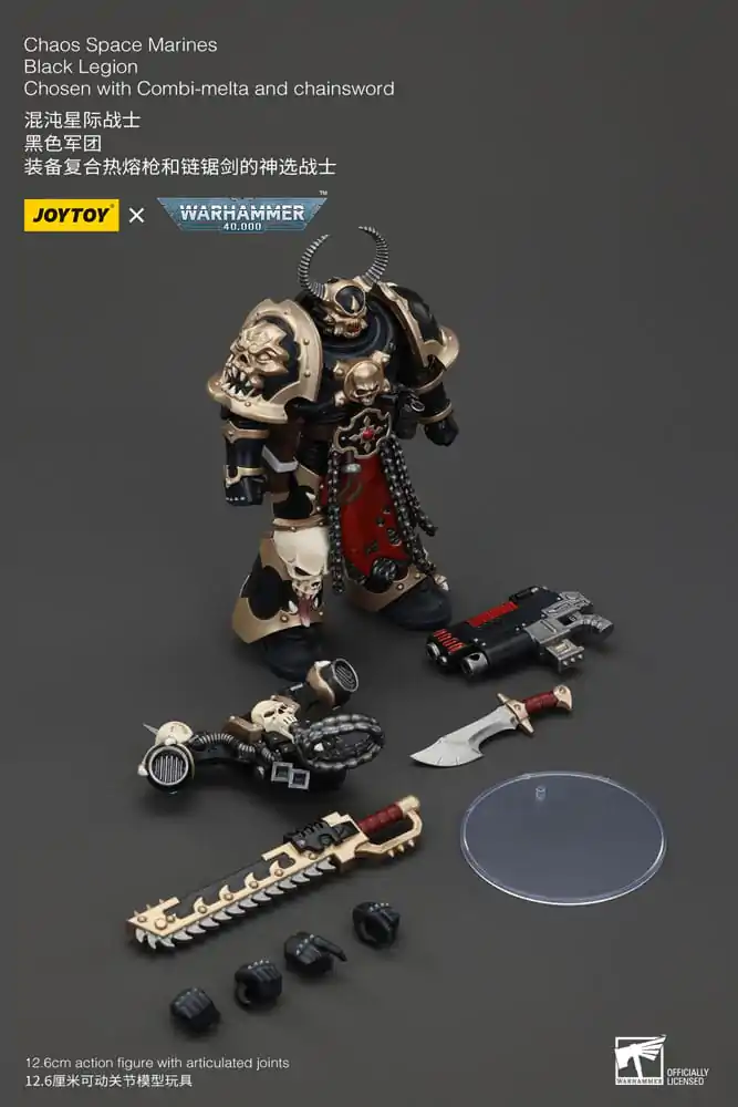 Warhammer 40k Actionfigur Chaos Space Marines Black Legion Chosen with Combi-melta and chainsword 20 cm Produktfoto