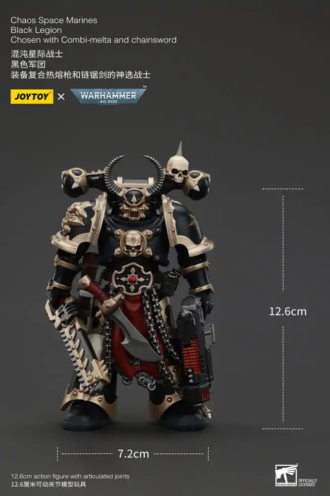 Warhammer 40k Actionfigur Chaos Space Marines Black Legion Chosen with Combi-melta and chainsword 20 cm Produktfoto