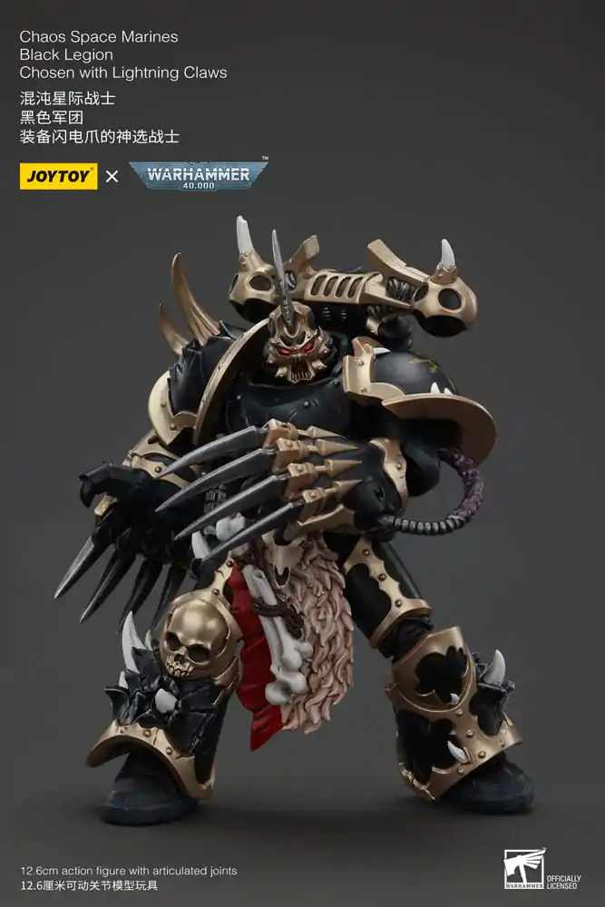 Warhammer 40k Actionfigur Chaos Space Marines Black Legion Chosen with Lightning Claws 20 cm Produktfoto