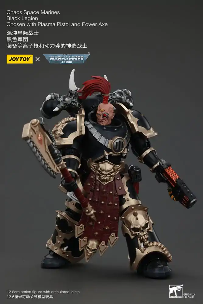 Warhammer 40k Actionfigur Chaos Space Marines Black Legion Chosen with Plasma Pistol and Power Axe 20 cm Produktfoto