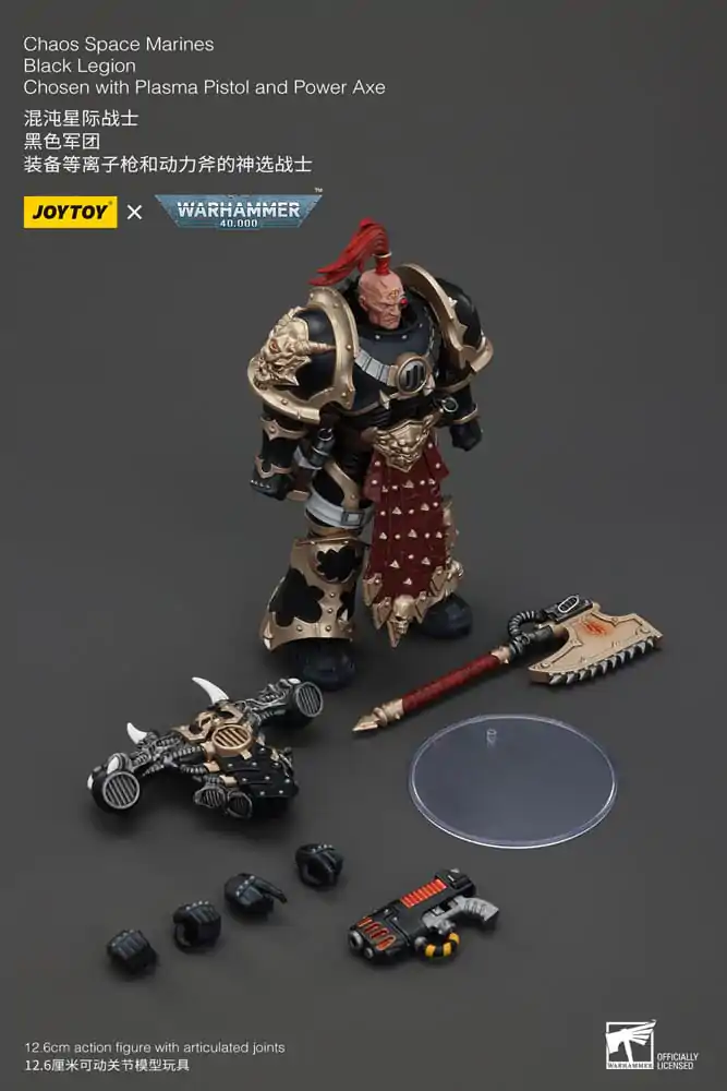 Warhammer 40k Actionfigur Chaos Space Marines Black Legion Chosen with Plasma Pistol and Power Axe 20 cm Produktfoto