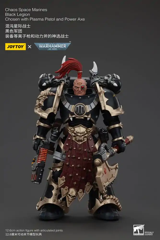 Warhammer 40k Actionfigur Chaos Space Marines Black Legion Chosen with Plasma Pistol and Power Axe 20 cm Produktfoto