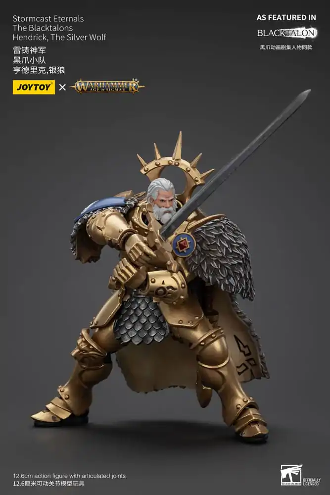 Warhammer Age of Sigmar Actionfigur Stormcast Eternals The Blacktalons Hendrick The Silver Wolf 20 cm Produktfoto